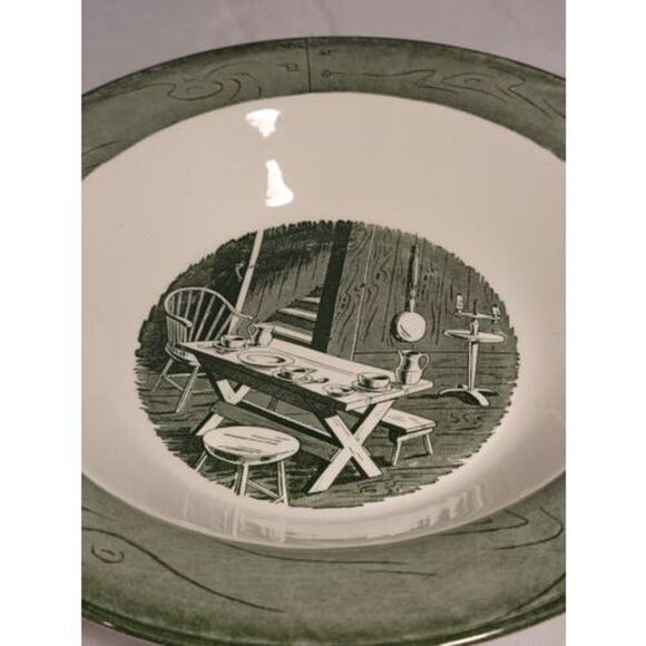 Colonial Homestead by Royal  10" Vegetable Serving Bowl 1950s Vintage Green - Picture 4 of 8